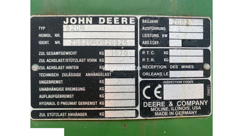 obloženie na kombajnu John Deere 620r