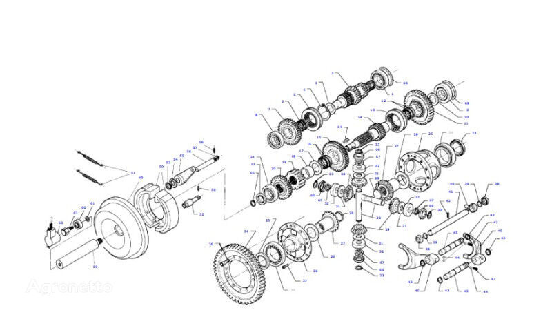 ostatné náhradné diely prevodovky tryb koło zębate skrzyni biegów  D46145400 na kolesového traktora Massey Ferguson MF 30 32